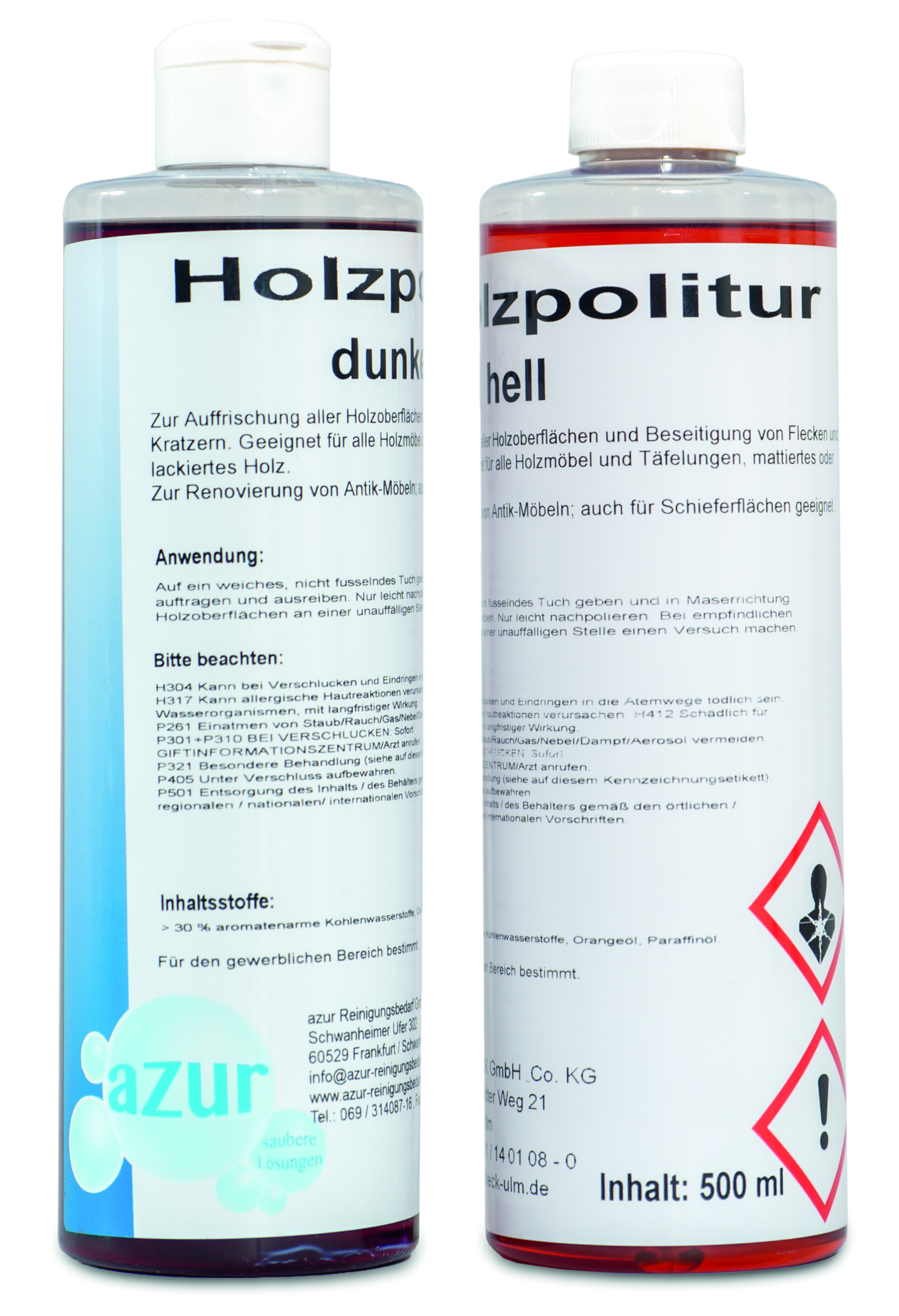 azur Holzpolitur hell/dunkel