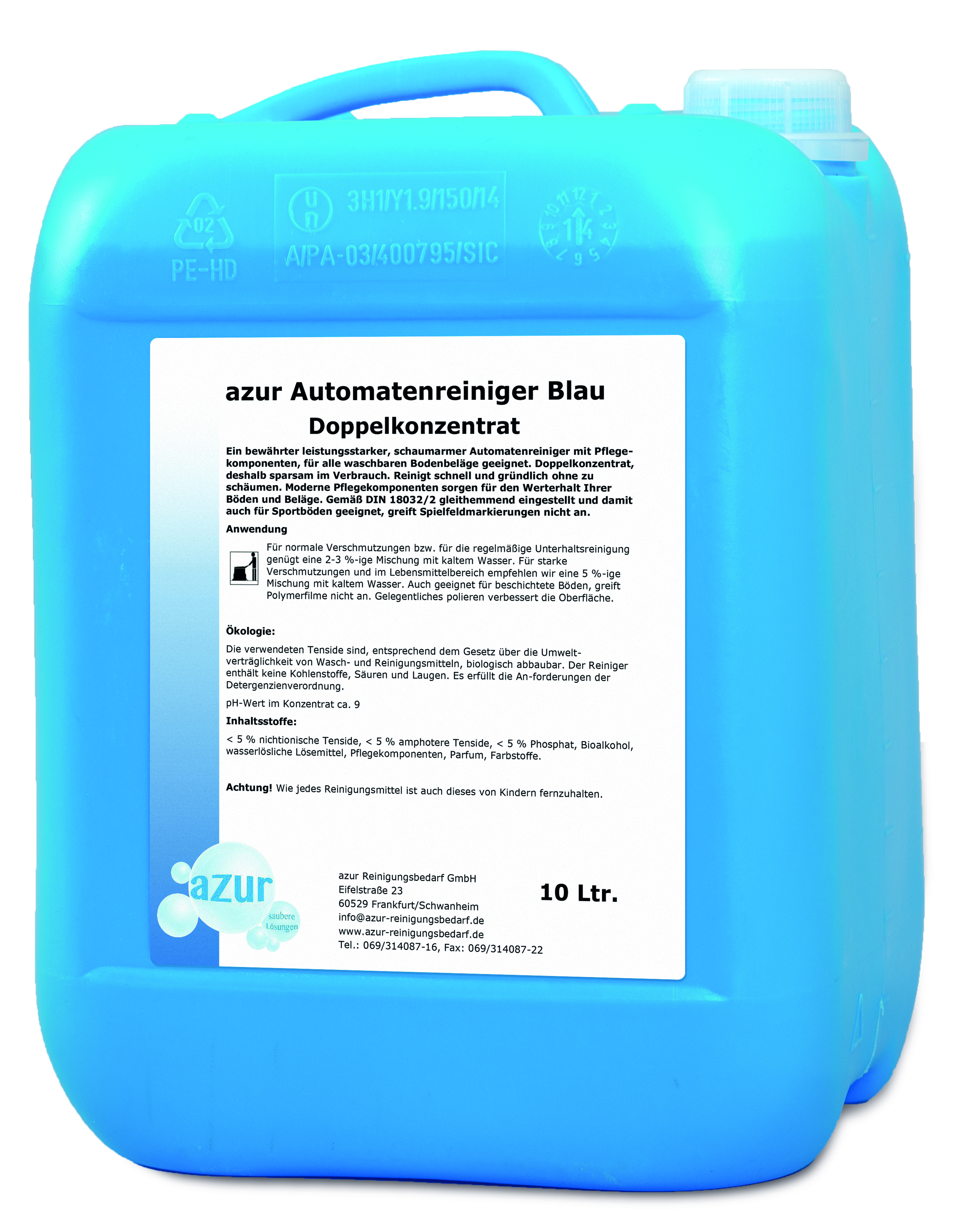 azur Automatenreiniger blau Doppelkonzentrat